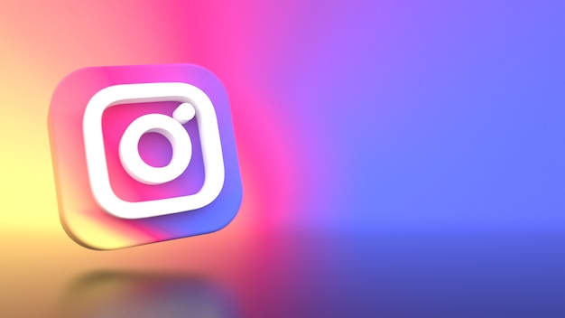 Fond de logo Instagram rendu 3d