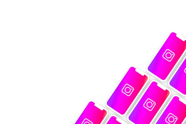 Fond de logo Instagram sur smartphone à écran ou rendu 3d mobile