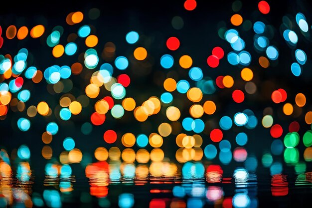 Un fond de lumières bokeh peut être vu dans la piscine