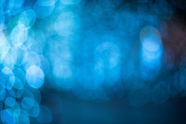 Fond de lumières floues bleu bokeh