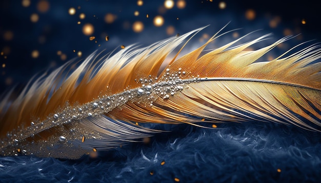 Un fond de luxe de plumes d'or