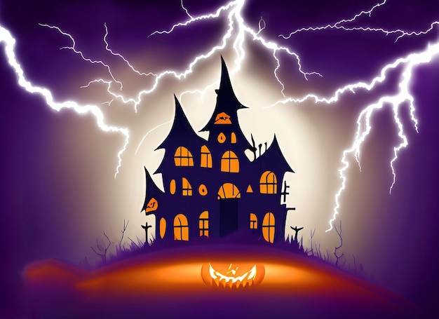 Fond de maison de sorcière Halloween avec coloré