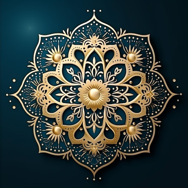 Photo fond de mandala de luxe avec motif arabesque doré mandala décoratif de style oriental islamique arabe