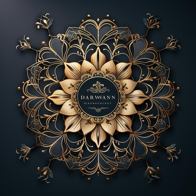 Fond de mandala de luxe pour la couverture du livre d'invitation de mariage