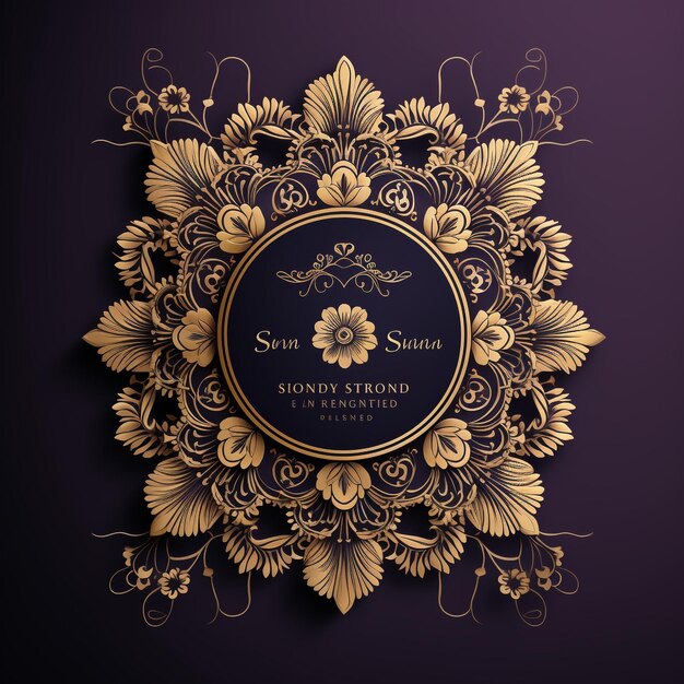 Photo fond de mandala de luxe pour la couverture du livre d'invitation de mariage