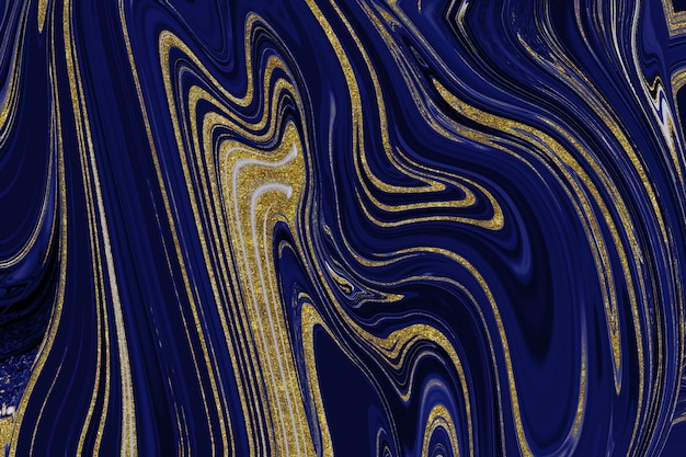 Fond de marbre bleu foncé avec doublure dorée