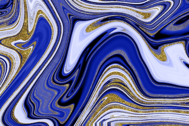 Fond de marbre bleu foncé avec doublure dorée