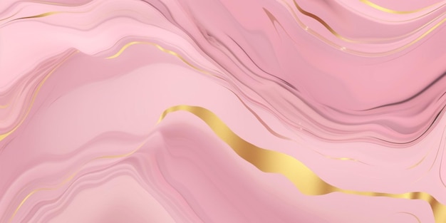 Fond de marbre rose avec une bande dorée