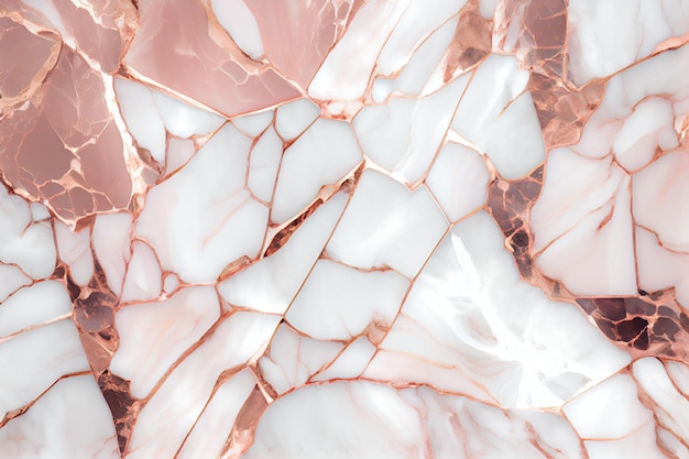 Un fond de marbre rose avec une texture de marbre blanc.