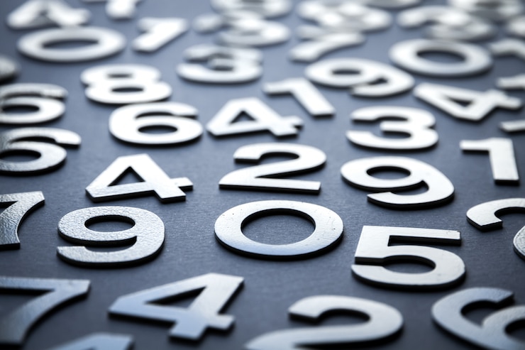 Photo fond de mathématiques fait avec des nombres solides