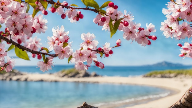 Fond de mer rose fleur de cerisier