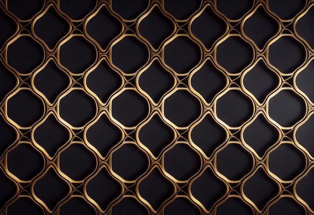 Fond métallique doré de luxe noir Illustration 3D de toile de fond de conception premium géométrique abstraite