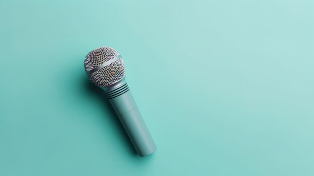 Fond minimaliste vif avec microphone Illustration AI GenerativexA