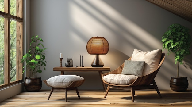 fond de mobilier d'intérieur scandinave