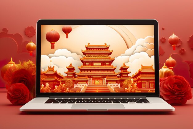 Fond de modèle de site Web d'art d'élément de style chinois