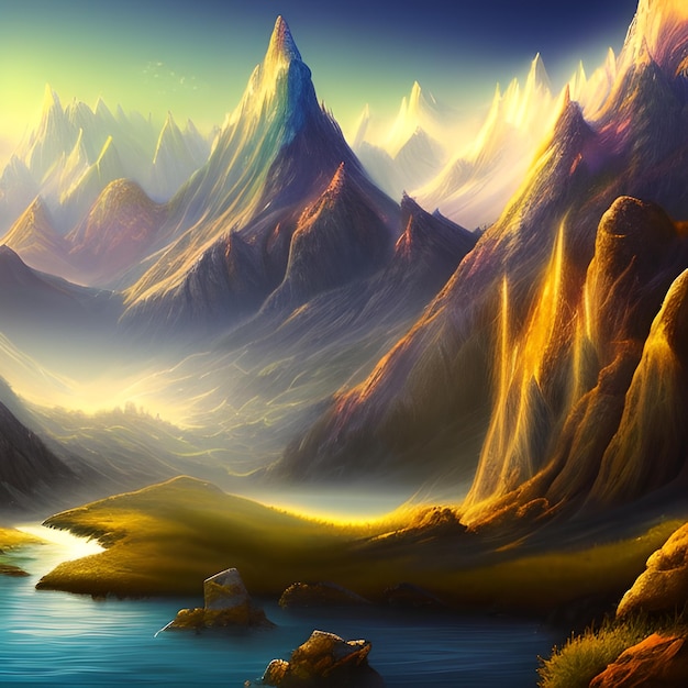 Fond de montagne aquarelle