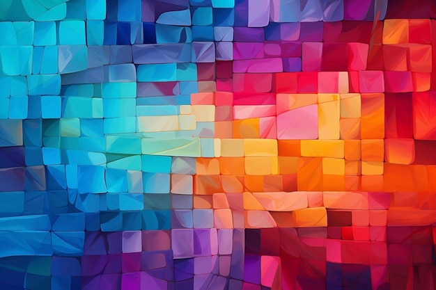 Fond de mosaïque abstraite vibrante d'art coloré génératif par AI
