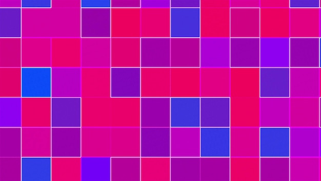 Fond de mosaïque colorée généré par ordinateur Surface de blocs multicolores rendu 3d de style géométrique