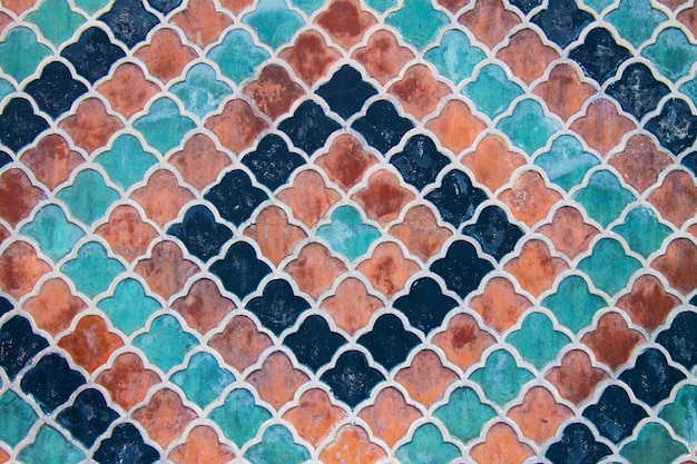 Photo fond de mosaïque rétro. mur de façade vintage