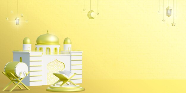 fond de mosquée islamique, objet 3D