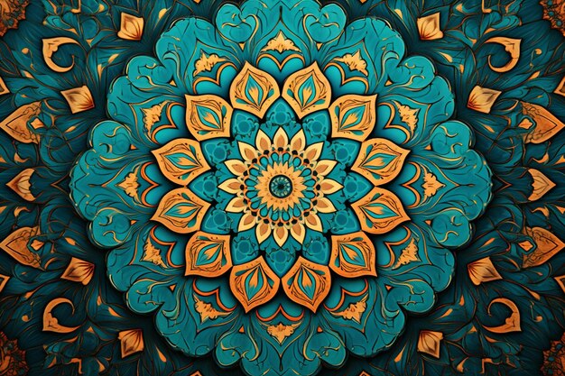 Fond de motif décoratif de style islamique de mandala royal