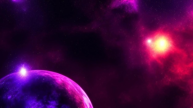 Fond à motif galaxie rose foncé et violet