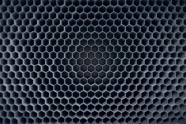 Fond de motif hexagonal gris béton rendu 3d