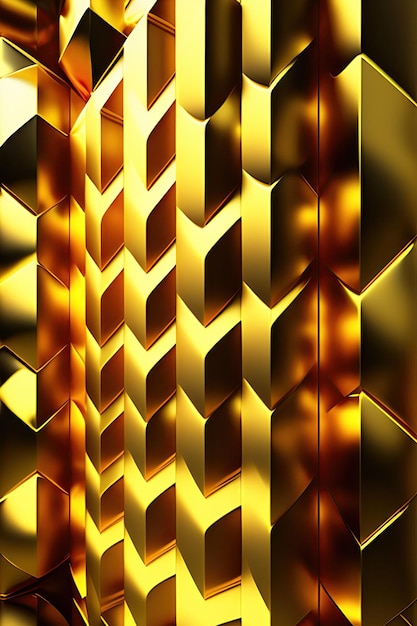 Fond de motif hexagonal en or de luxe post-traité