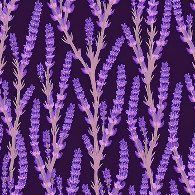 Fond de motif sans couture inspiré d'un champ de lavande avec ses teintes violettes apaisantes