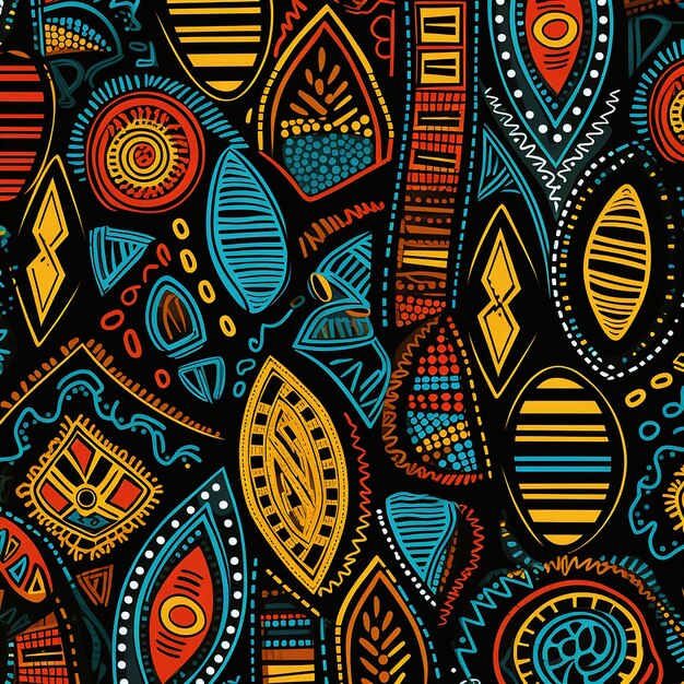 Photo fond de motifs de style africain colorés