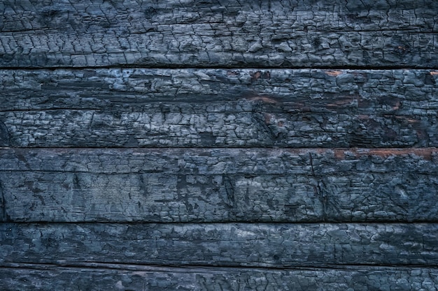Fond de mur en bois carbonisé à surface plane