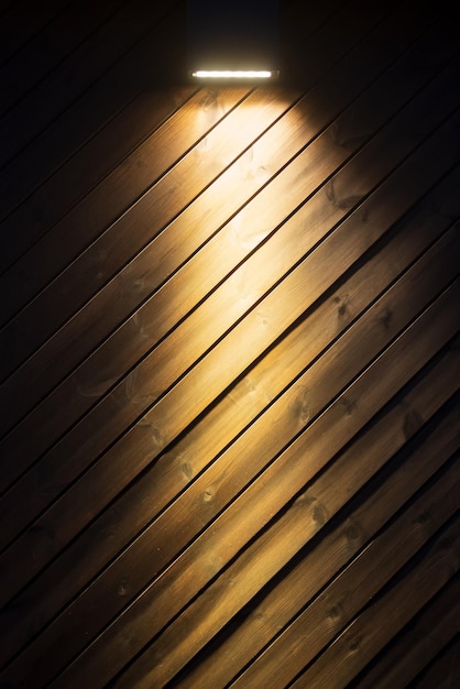 Fond de mur en bois dans une lumière du soir