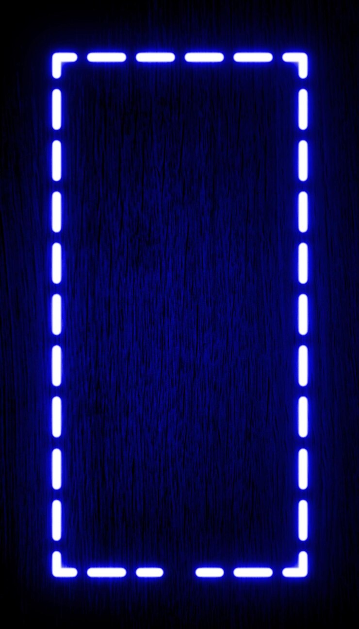 Photo fond de mur en bois foncé, lumière au néon bleu et forme rectangulaire avec bannière verticale à points