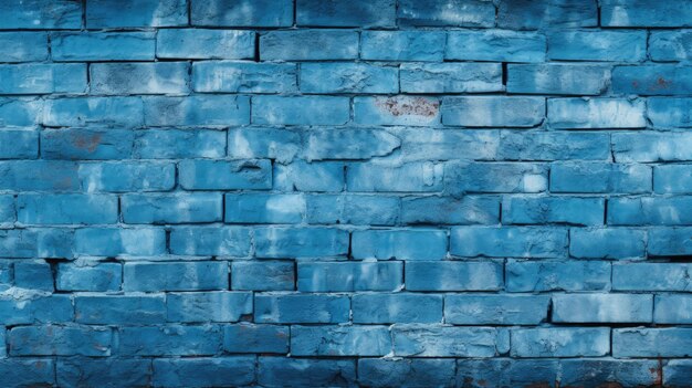 Fond de mur de brique bleu céruléen texture ou motif grunge coloré pour la conception ai générative