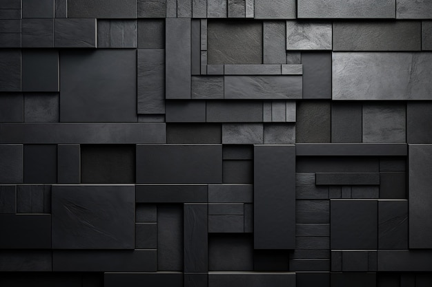 Fond de mur de brique noir et gris ai génératif