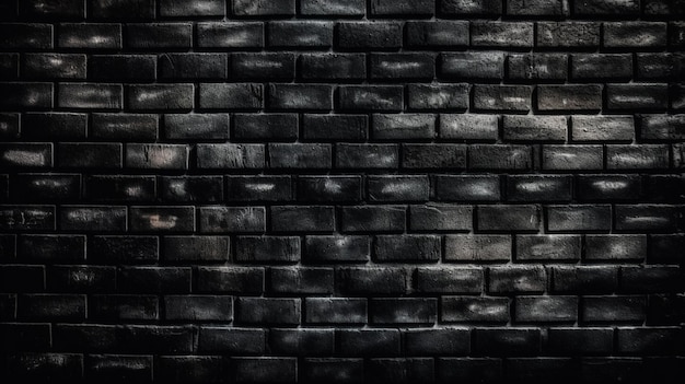 Fond de mur de brique noire texture de mur de brique noire fond de mur de brique noire ai génératif