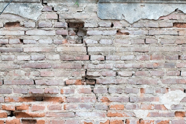 fond de mur de brique vintage fissuré béton