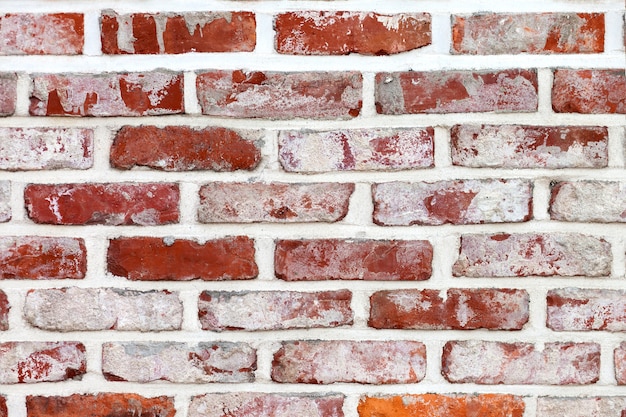 Fond de mur de briques avec du plâtre blanc