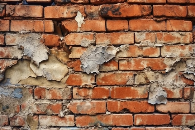 Fond de mur de briques fissurées