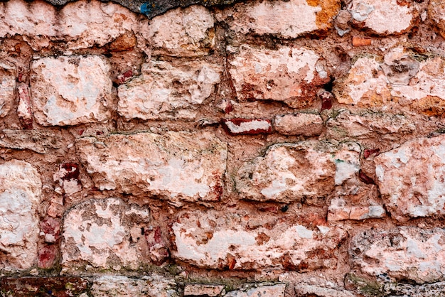 Fond de mur de briques fissurées