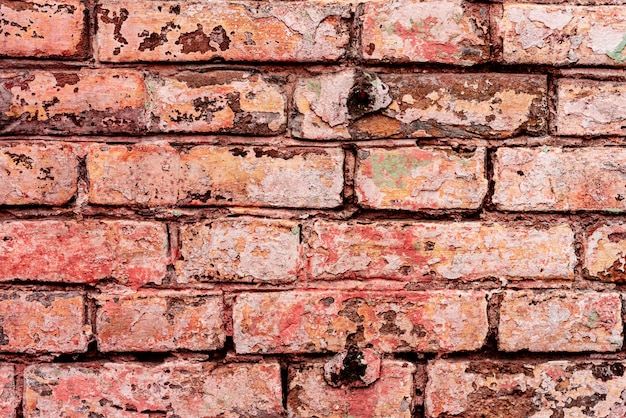 Fond de mur de briques de maçonnerie de texture. Texture de brique avec rayures et fissures