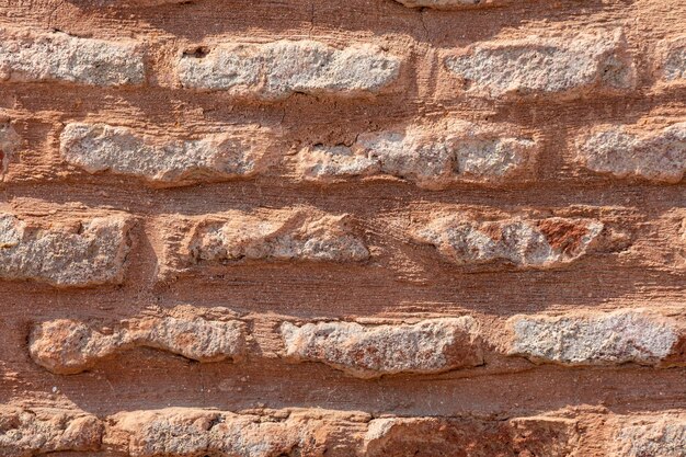 Fond de mur de briques orange de près