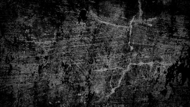 Photo fond de mur fissuré grunge noir foncé