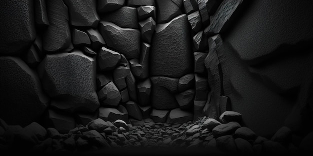 Fond de mur de pierre de galets sombres
