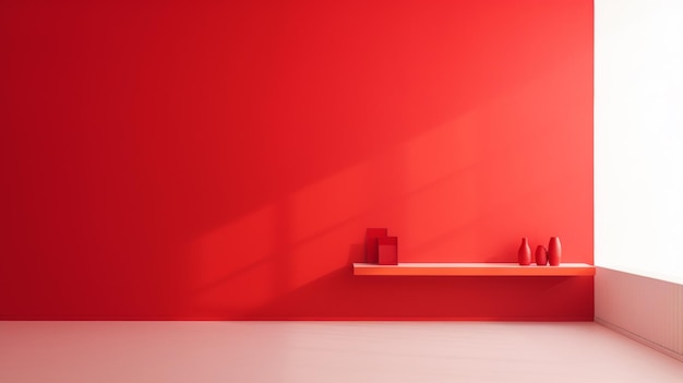 Fond de mur rouge minimaliste