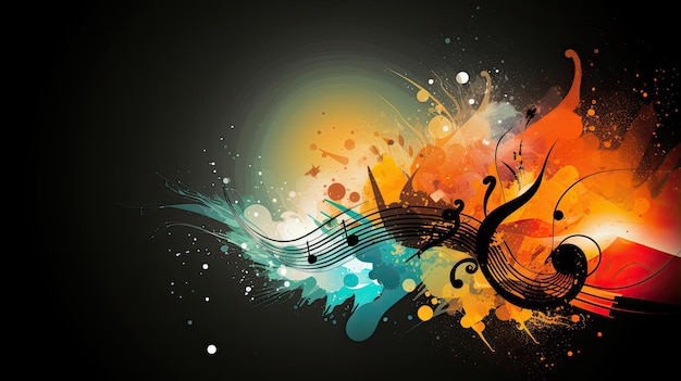 fond de musique aquarelle abstraite explosant avec un mouvement coloré