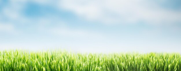 Fond de nature abstraite printemps ou été avec herbe et ciel bleu