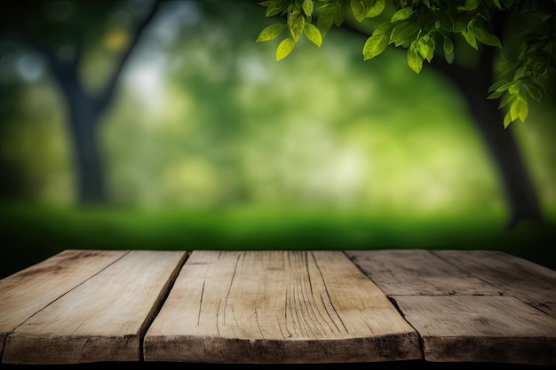 Fond de nature et bois de table pour l'affichage du produit