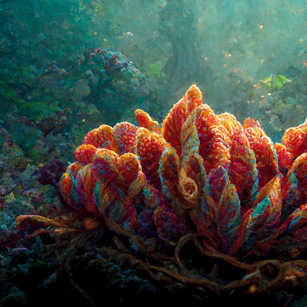 Fond de nature avec des plantes vertes fleurs florales