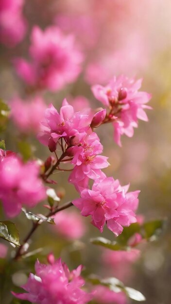 Le fond de la nature rose est flou.